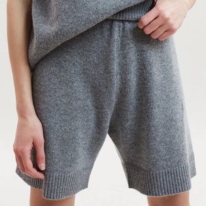 Frankie Shop Grey JUNO High Waist Wool Shorts B6/34